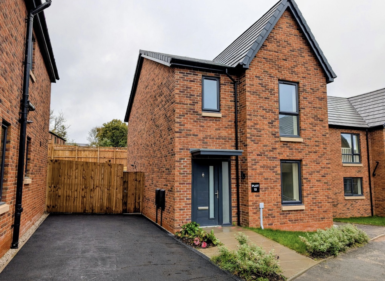 Completed modern brick new-build home